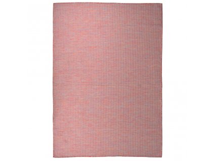 Venkovní hladce tkaný koberec 140x200 cm červená