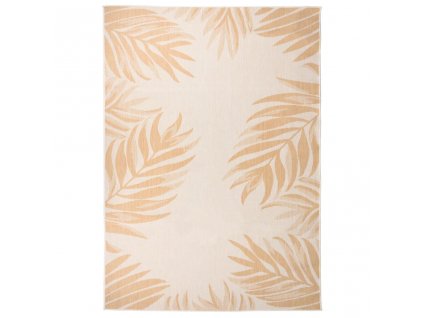 Venkovní hladce tkaný koberec 120x170  cm vzor listí