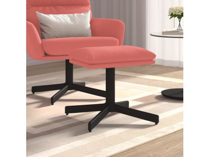 Podnožka růžová 60x60x36 cm samet 341630