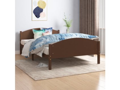 Rám postele tmavě hnědý masivní borovice 120 x 200 cm 322043
