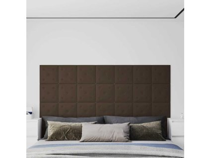Nástěnné panely 12 ks hnědé 30 x 30 cm umělá kůže 1,08 m² 343980