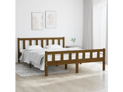 Rám postele medově hnědý masivní dřevo 150 x 200 cm King Size 810687