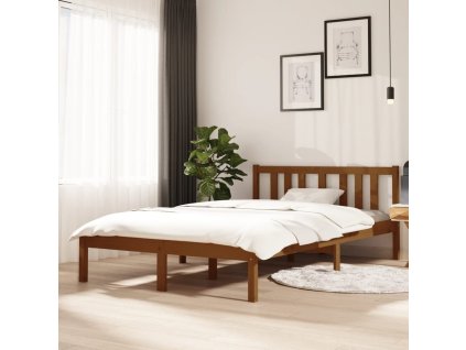 Rám postele medově hnědý masivní dřevo 120 x 200 cm 814882