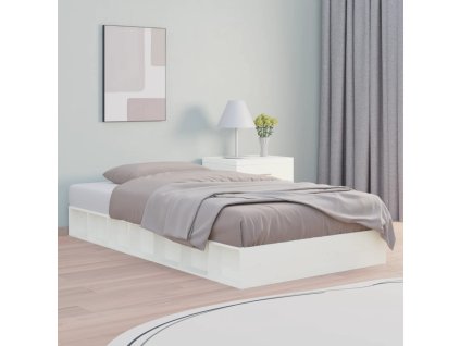 Rám postele bílý 75 x 190 cm Small Single masivní dřevo 820697