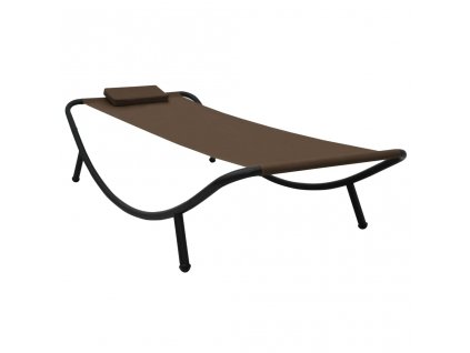 Zahradní lehátko hnědé 200 x 90 cm ocel 48081