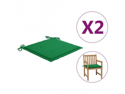 Podušky na zahradní židli 2 ks zelené 50x50x3 cm látka oxford