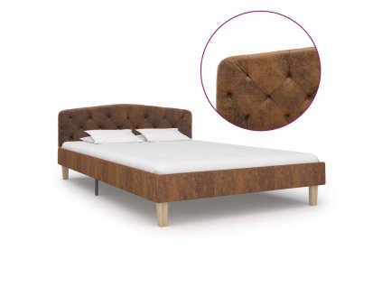 Rám postele hnědý umělá broušená kůže 120 x 200 cm 284938