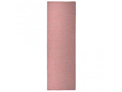 Venkovní hladce tkaný koberec 80 x 250 cm červená