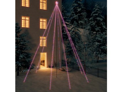 Vánoční světelný strom dovnitř i ven 1300 LED barevný 8 m