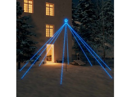 Vánoční světelný strom dovnitř i ven 800 LED modrý 5 m