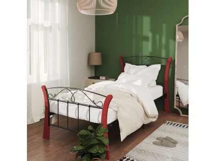 Rám postele černý kov 90 x 200 cm 324876