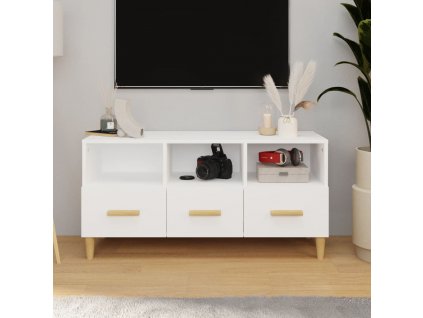 TV skříňka bílá 102 x 36 x 50 cm kompozitní dřevo