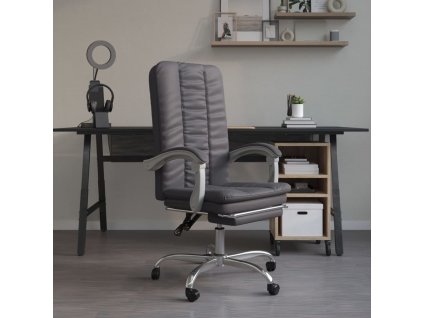 Polohovací kancelářská židle šedá umělá kůže