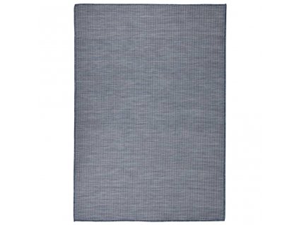 Venkovní hladce tkaný koberec 160x230 cm modrá