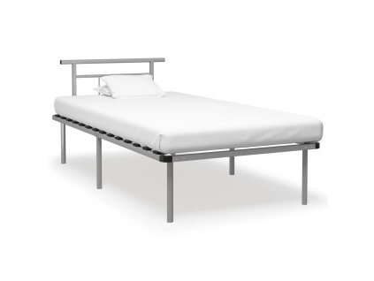 Rám postele šedý kov 100 x 200 cm 324825