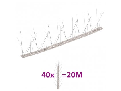 5řadové nerezové hroty proti ptákům a holubům sada 40 ks 20 m