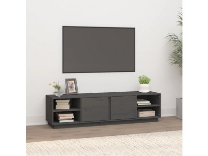TV skříňka šedá 156 x 40 x 40 cm masivní borové dřevo 814456