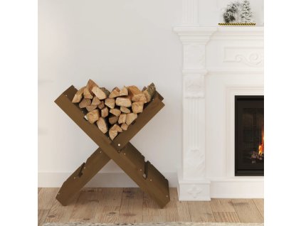 Stojan na dřevo medově hnědý 47 x 39,5 x 48 cm masivní borovice 822450