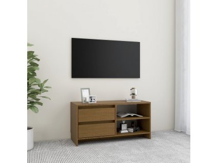 TV stolek medově hnědý 80 x 31 x 39 cm masivní borové dřevo