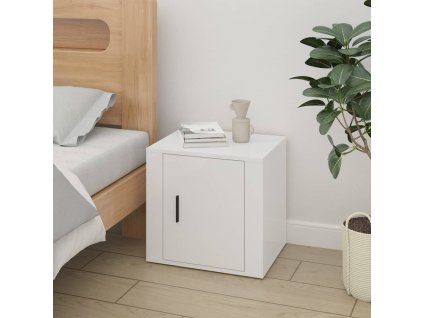 Noční stolek bílý s vysokým leskem 50 x 39 x 47 cm 816692