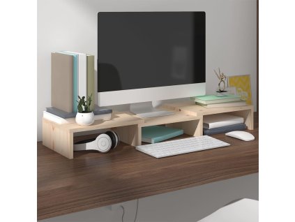 Stojan na monitor 60 x 24 x 10,5 cm masivní borové dřevo 813934