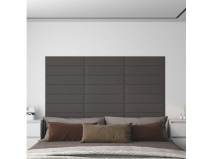 Nástěnné panely 12 ks tmavě šedé 60 x 15 cm textil 1,08 m²