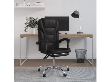 Polohovací kancelářská židle černá umělá kůže