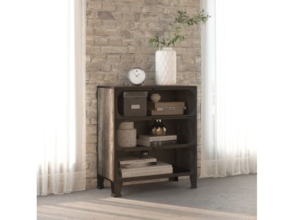 Úložná skříň šedá 72 x 36 x 82 cm kov a MDF 335912