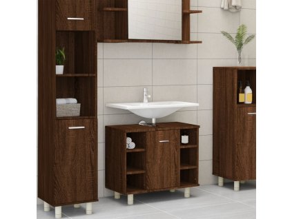 Koupelnová skříňka hnědý dub 60 x 32 x 53,5 cm kompozitní dřevo