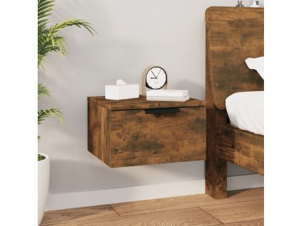 Nástěnný noční stolek kouřový dub 34 x 30 x 20 cm 817087
