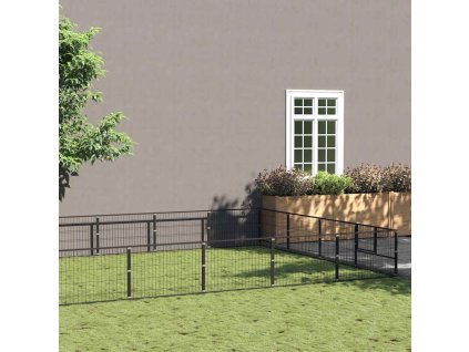 Psí kotec černý 36 m² ocel 3082148