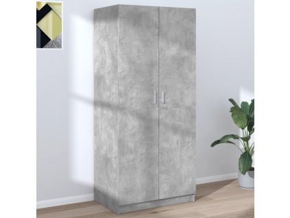 Šatní skříň betonově šedá 80 x 52 x 180 cm dřevotříska