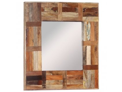 Nástěnné zrcadlo masivní dřevo recyklované 50 x 50 cm