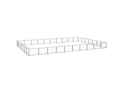 Psí kotec černý 70 m² ocel 3082182