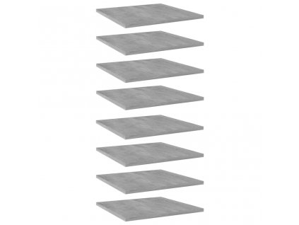 Přídavné police 8 ks betonově šedé 40 x 40 x 1,5 cm dřevotříska