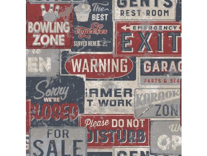 425296 Urban Friends & Coffee Wallpaper Billboards Small Blue and Red