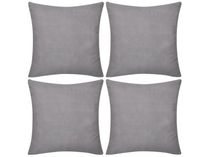 4 šedé povlaky na polštářky 50 x 50 cm