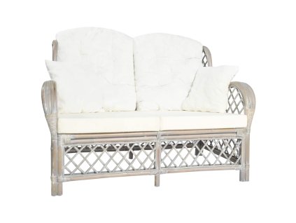 2místná sedačka šedá ratan 325473