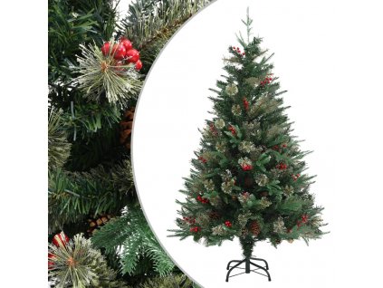 Vánoční stromek s šiškami zelený 120 cm PVC a PE