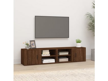 TV skříňky 2 ks hnědý dub 80 x 31,5 x 36 cm kompozitní dřevo