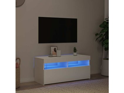 TV skříňka s LED osvětlením bílá 90 x 35 x 40 cm 804382