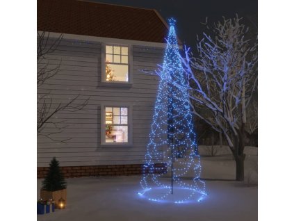 Vánoční stromek s kovovým sloupkem 1 400 LED modrý 5 m