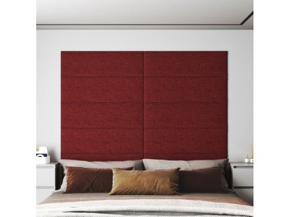 Nástěnné panely 12 ks vínové 90 x 30 cm textil 3,24 m²