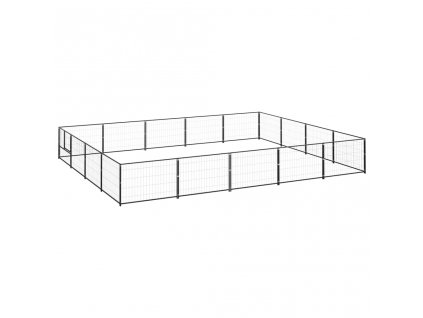 Psí kotec černý 20 m² ocel 3082144