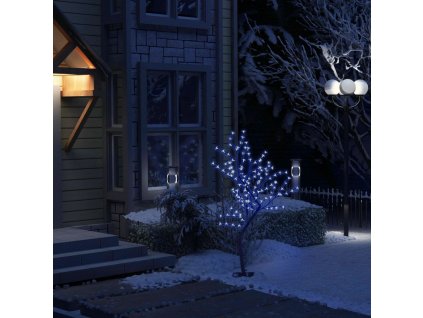 Vánoční strom 128 LED modré světlo třešňový květ 120 cm