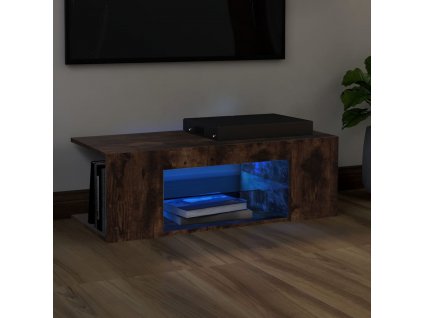TV skříňka s LED osvětlením kouřový dub 90 x 39 x 30 cm