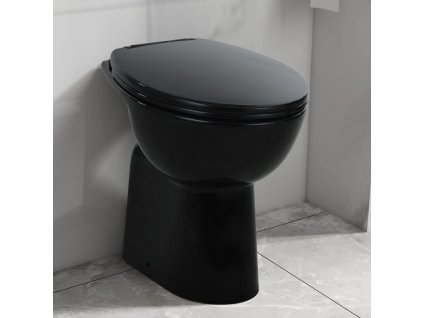 Vysoké WC bez okraje měkké zavírání o 7 cm vyšší keramika černé