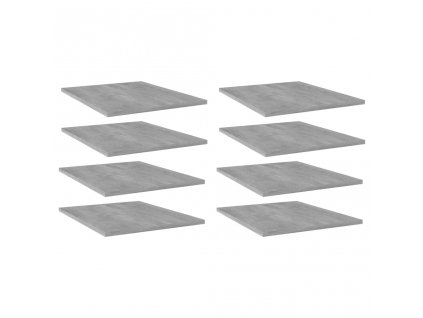 Přídavné police 8 ks betonově šedé 40 x 50 x 1,5 cm dřevotříska