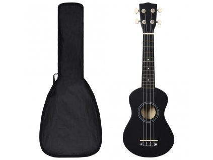 Set soprano ukulele s obalem pro děti černé 21"