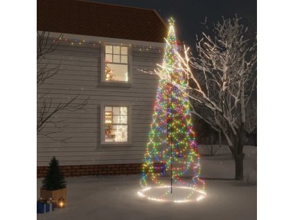 Vánoční stromek s kovovým sloupkem 1 400 LED barevný 5 m